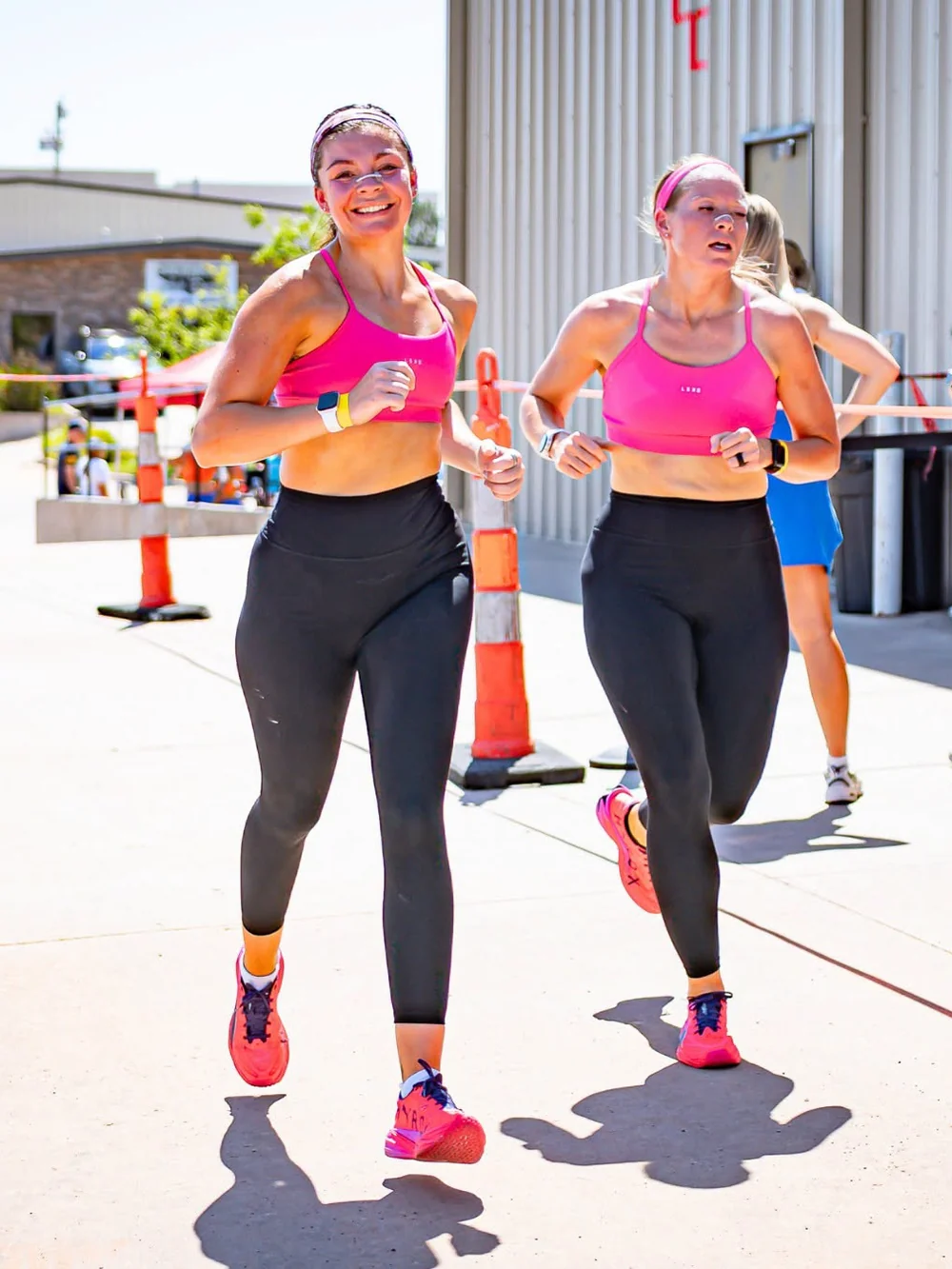 Hyrox training session with sleds and wall balls at True Grit Fitness, a Hyrox affiliate gym near Edmond, Oklahoma